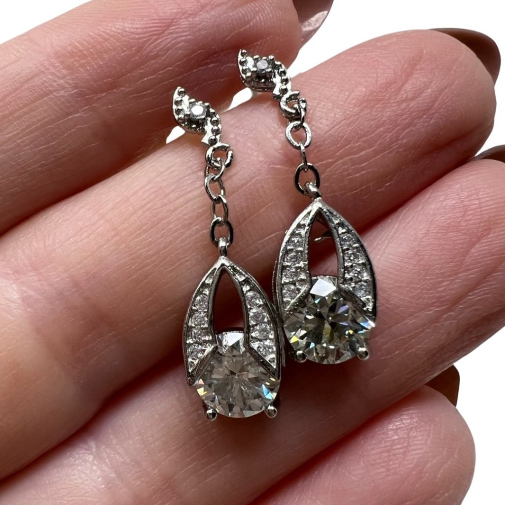 Moissanite Diamond Earrings Teardrop Jewelry Accessories Gemstone Natural Stone